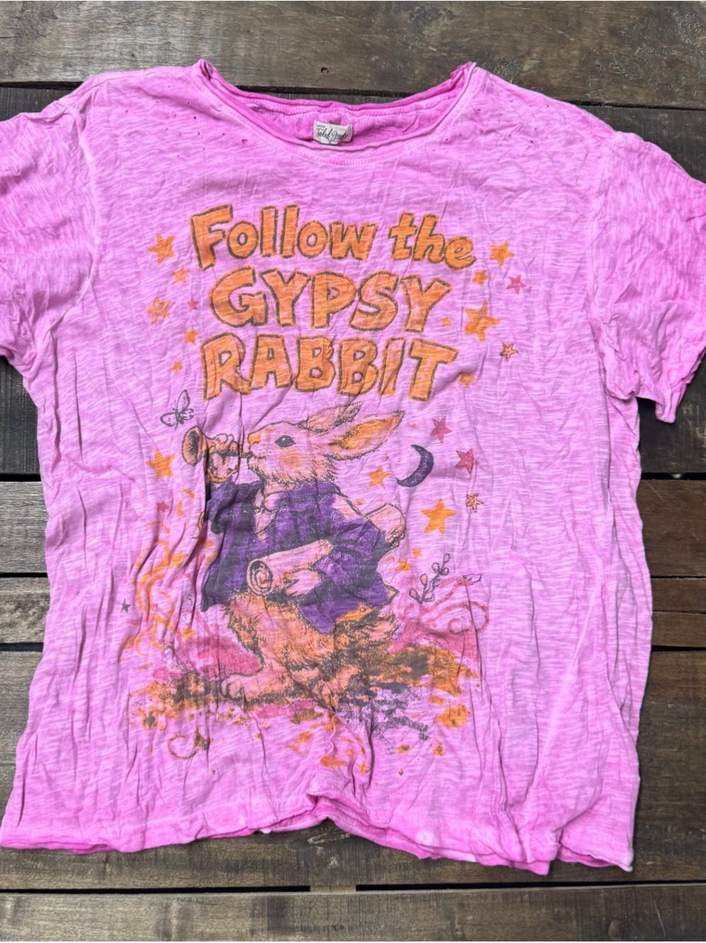 🔥BRAND NEW Worn and Weathered Tee,Gypsy Rabbit,House of Jaded Gypsy, Ltd Edition